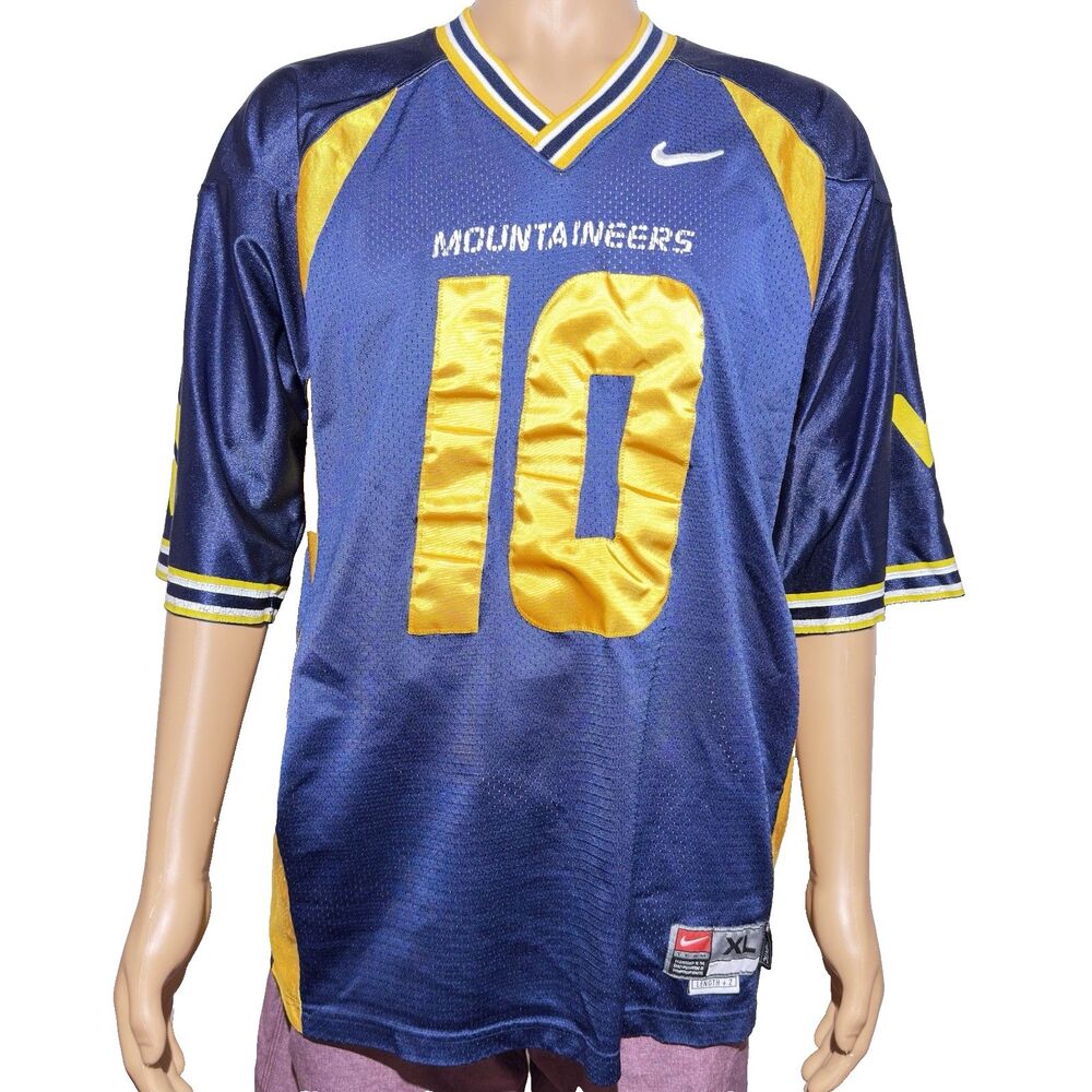 Nike Team West Virginia Mountaineers #10 Football Jersey Men’s XL Rich Rod Era